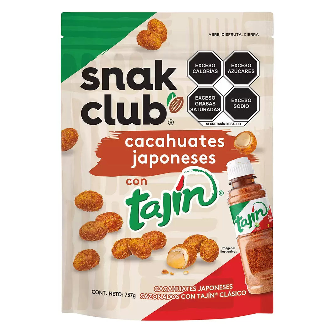 Cacahuates Japoneses con Tajín, SnackClub, Bolsa de 737g